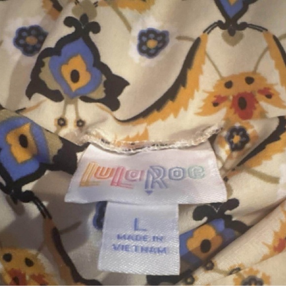 LuLaRoe A-Line Skirt with Blue and Orange Pattern - Picture 2 of 4